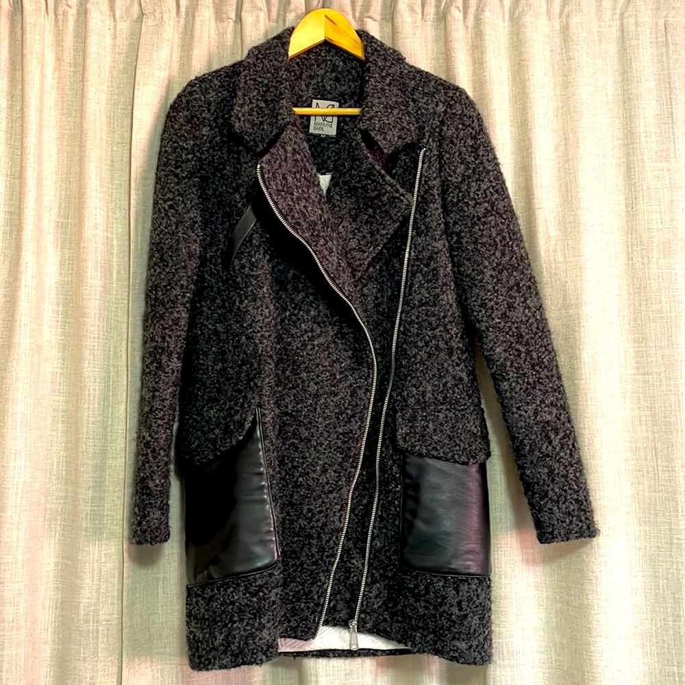 Marilyne Baril size small wool moto coat
